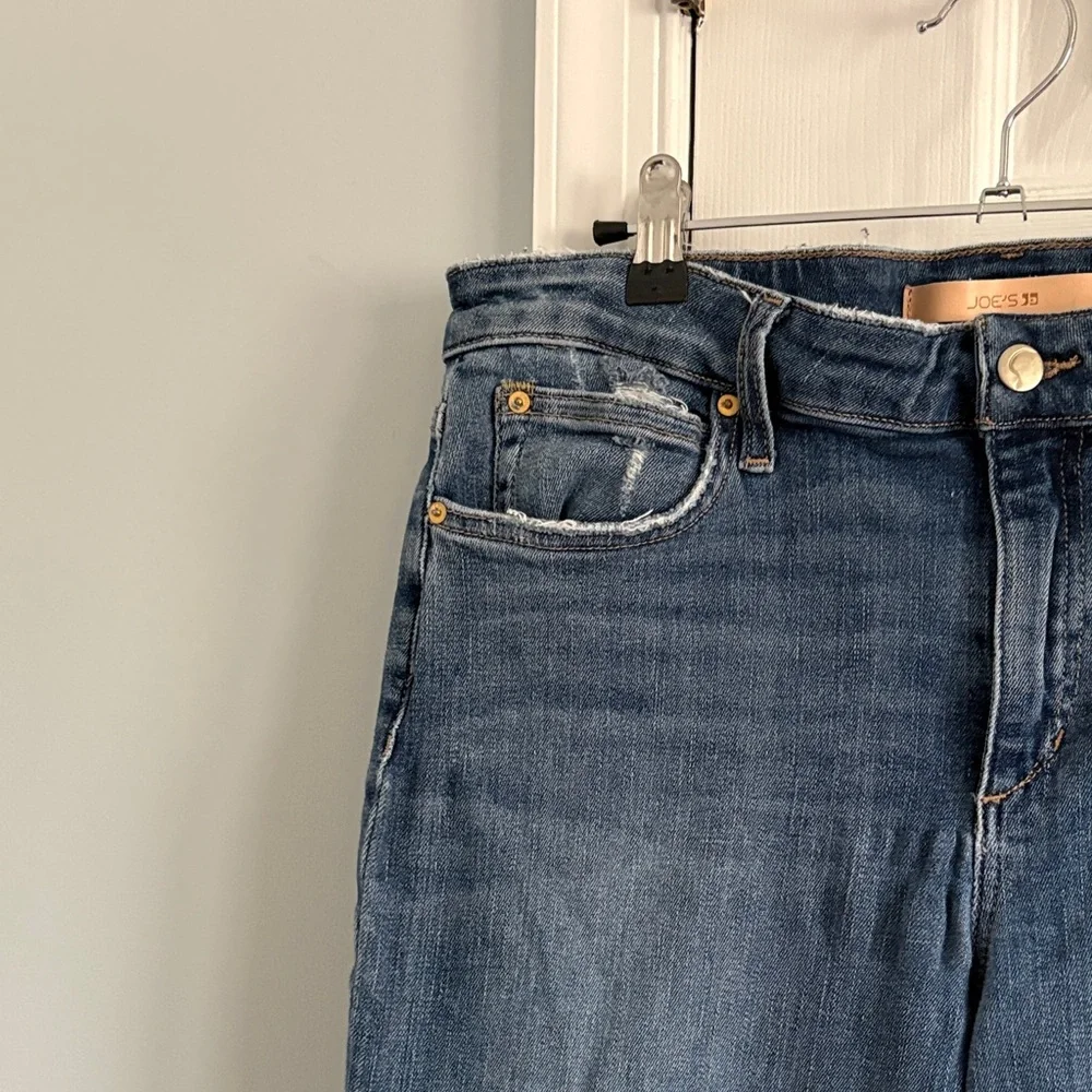 Joe's Jeans Flawless The Icon Mid Rise Skinny Distressed Hem Ankle Jeans W33